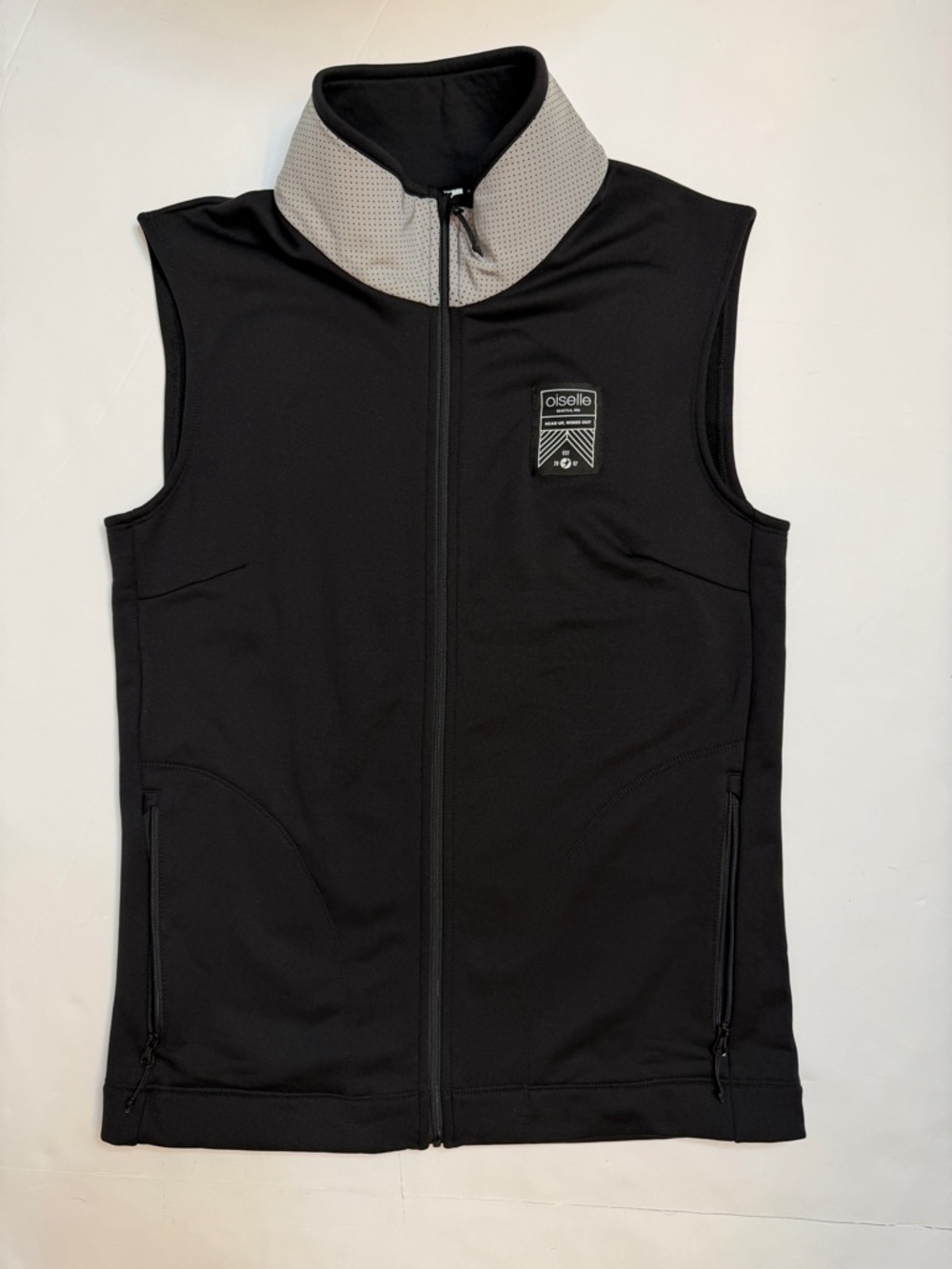 Oiselle power on vest blackXL lightweight running athletic zip layer athleisure